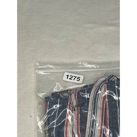 British Khaki Women's Size 12 Striped Linen Shorts Summer Casual Lightweight - Picture 13 of 13